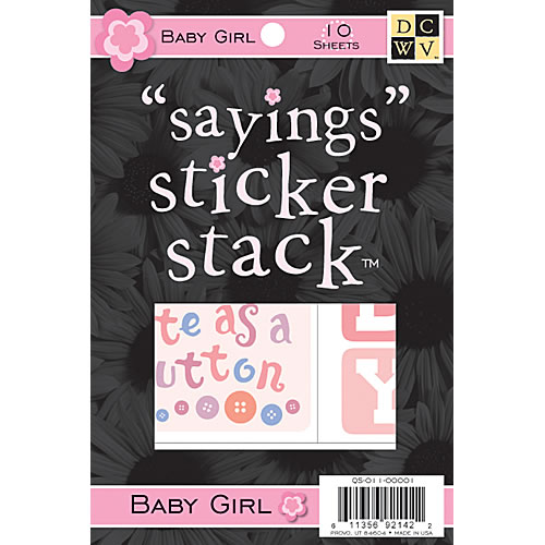 DCWV Sayings Sticker Stack ~ Baby Girl